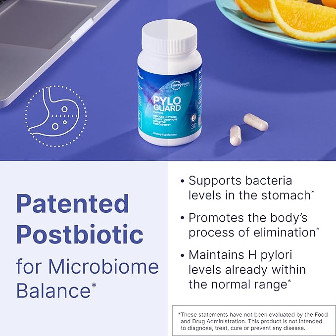 PyloGuard 30 cápsulas de Microbiome Labs favorece la salud intestinal y el equilibrio del H. pylori.