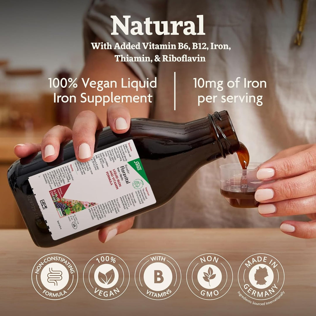 Gaia Floradix Floravital Liquid Iron B Vitamins Energy Support 8 Point 5 oz
