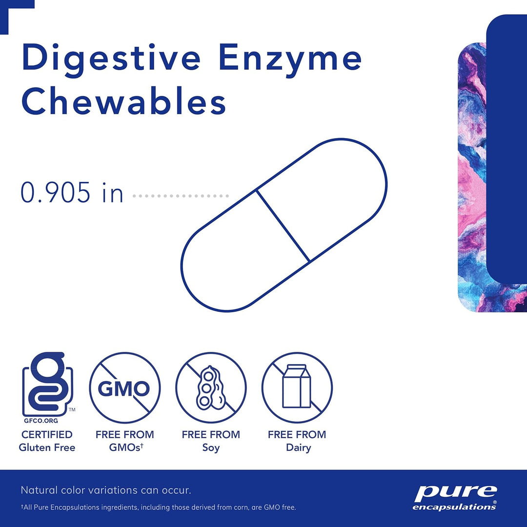 Pure Encapsulations Digestive Enzyme Chewables Supports Health 100 Tablets