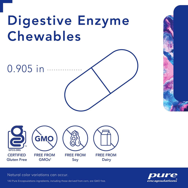 Pure Encapsulations Digestive Enzyme Chewables Supports Health 100 Tablets