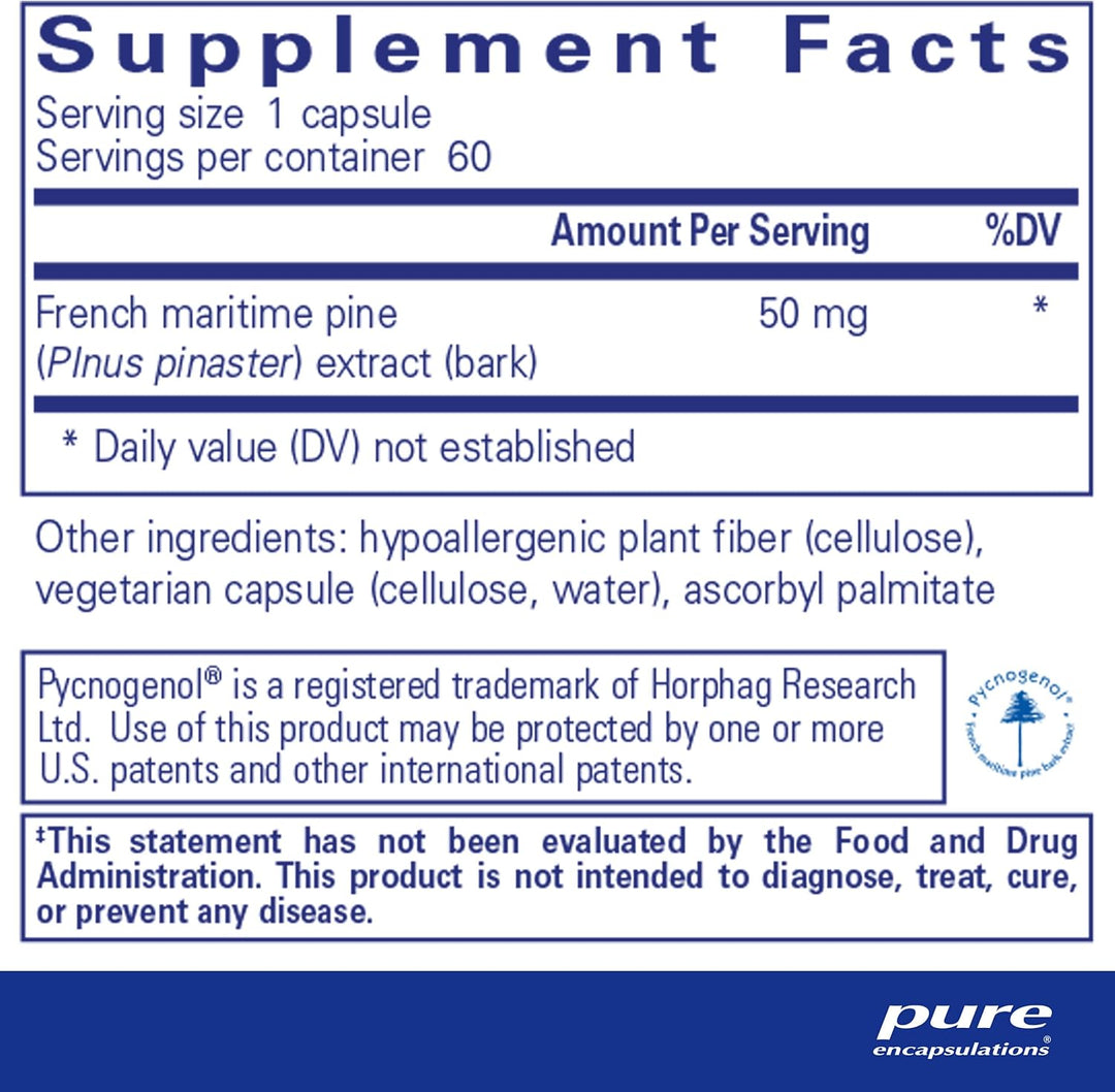 Pure Encapsulations Pycnogenol Supports Brain and Heart Function 60 Capsules