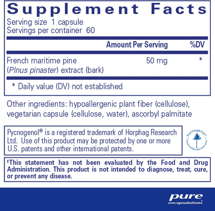 Pure Encapsulations Pycnogenol Supports Brain and Heart Function 60 Capsules