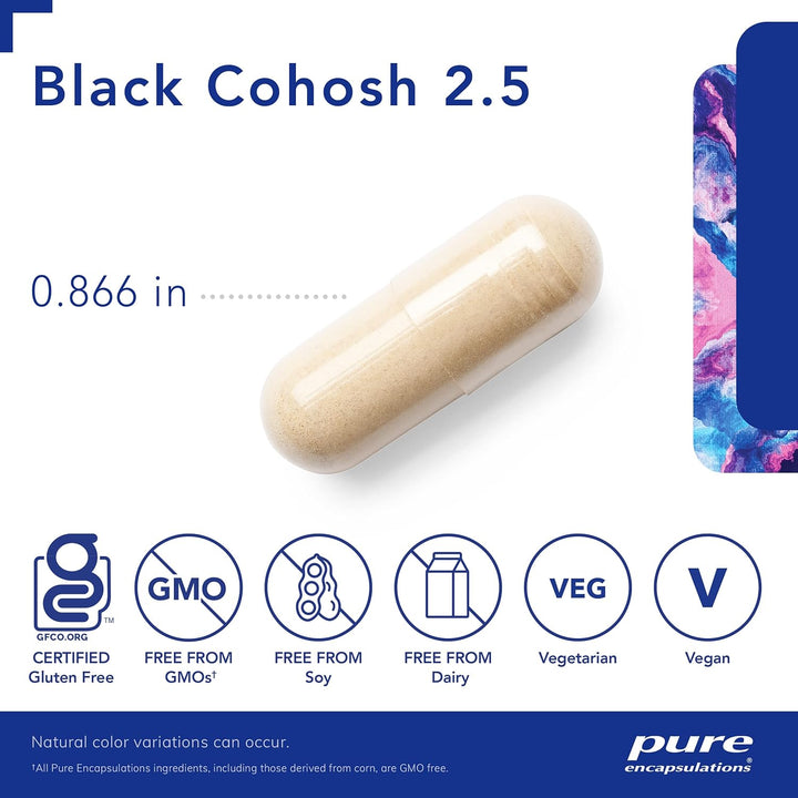 Pure Encapsulations Black Cohosh Supports Menopause Balance and Comfort 120 Caps