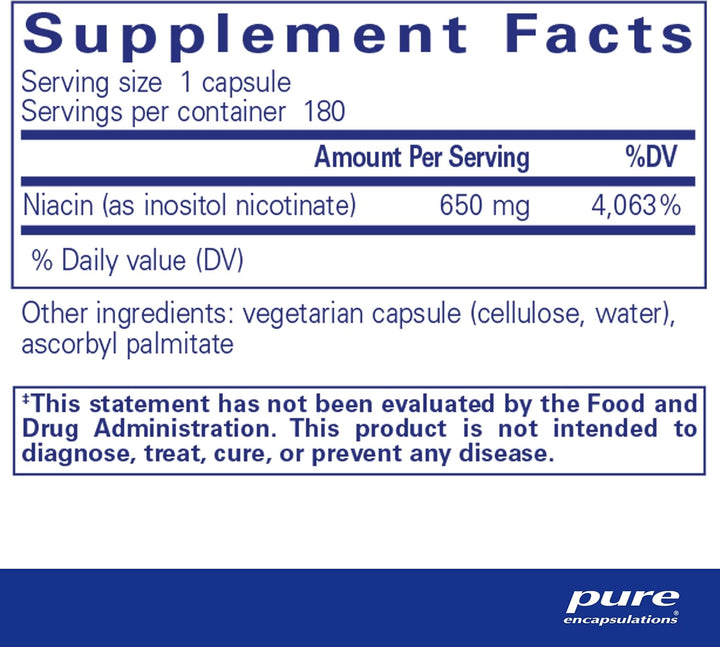 Pure Encapsulations Niacitol Supports Digestion Hormones and Tissues 180 Caps