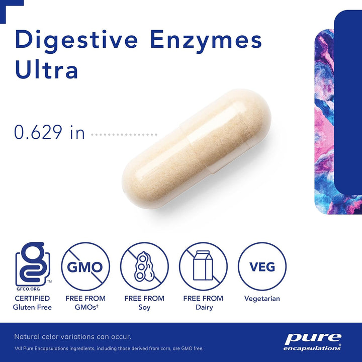 Pure Encapsulations Digestive Enzymes Ultra Supports Gut Health 180 Capsules