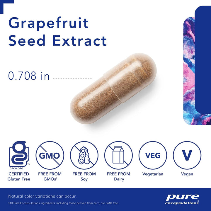 Pure Encapsulations Grapefruit Seed Extract Digestive Support Vegan 120 Capsules
