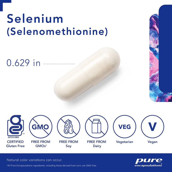 Pure Encapsulations Selenium Selenomethionine Immune Cellular Health 60 Capsules