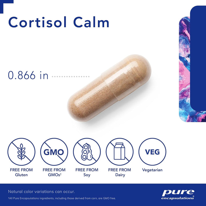 Pure Encapsulations Cortisol Calm Stress Support Supplement Sleep Aid 120 Caps