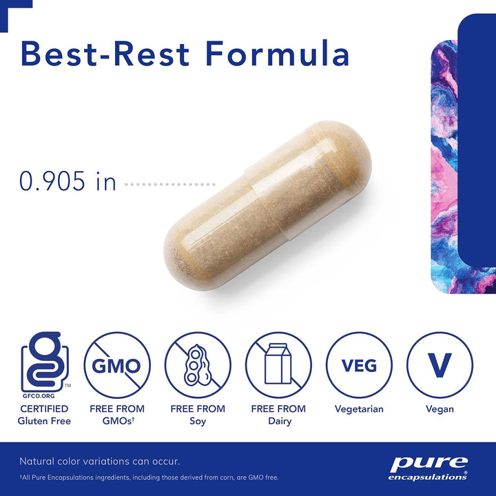 Pure Encapsulations Best Rest Formula Supports Relaxation Sleep 120 Capsules