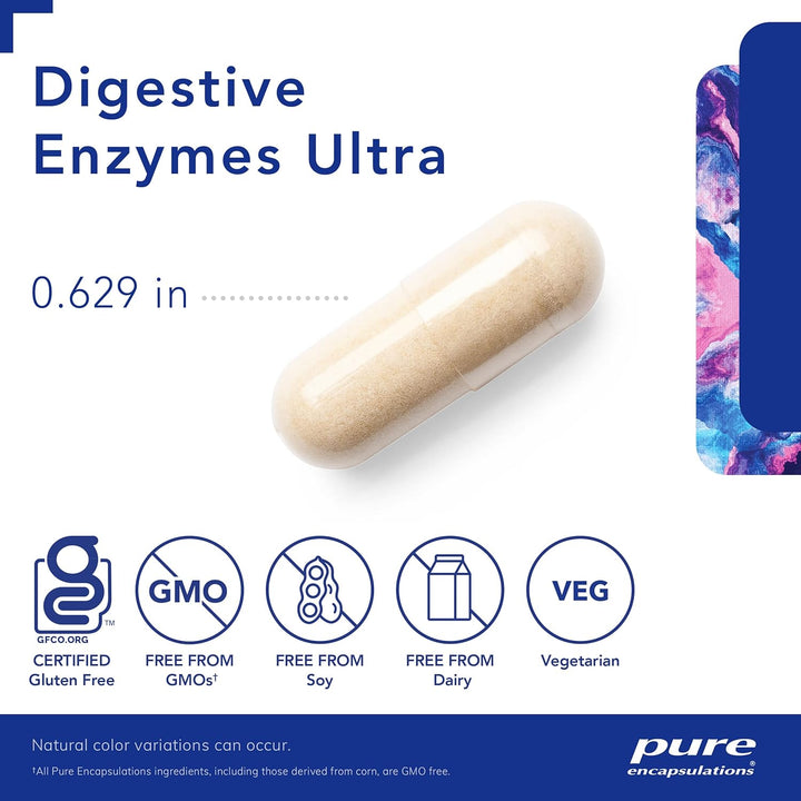 Pure Encapsulations Digestive Enzymes Ultra Supports Gut Health 90 Capsules