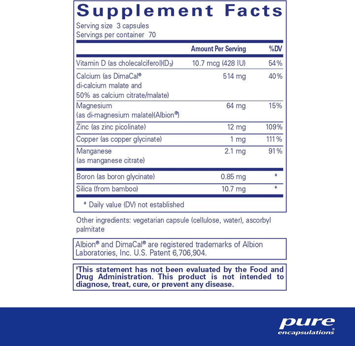 Pure Encapsulations OsteoBalance Bone Support Vegan Formula 210 Capsules