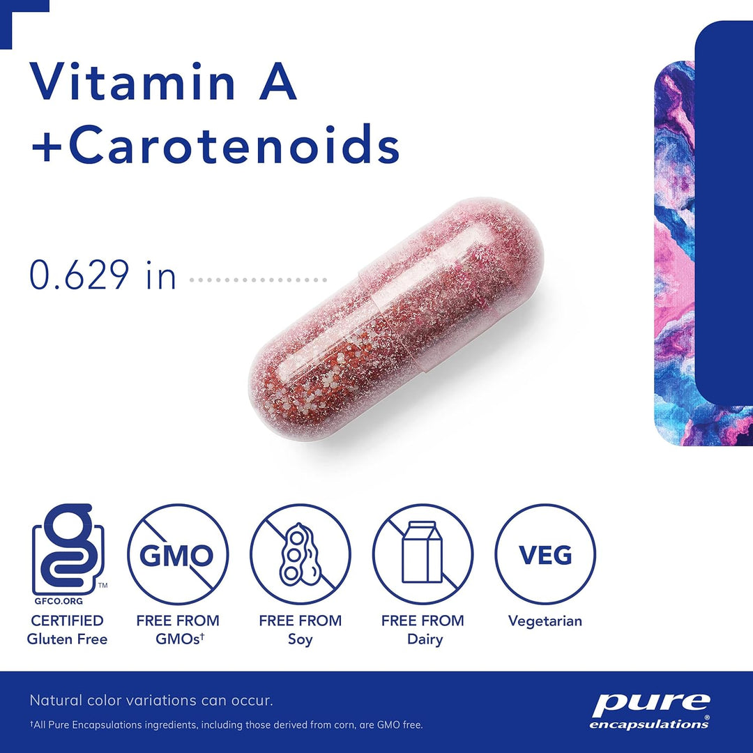Pure Encapsulations Vitamin A Carotenoids Supports Eye and Skin Health 90 Caps