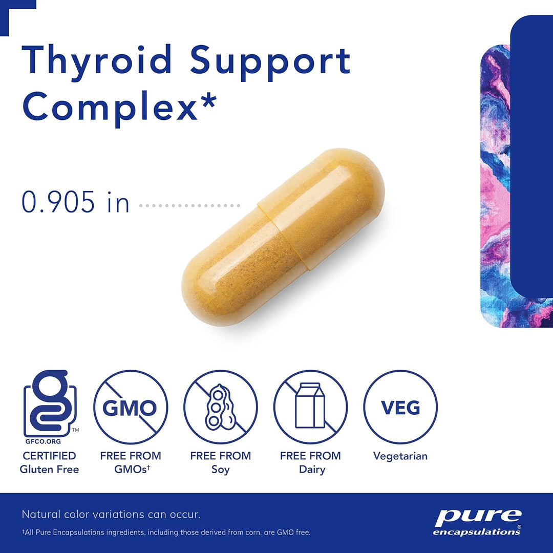 Pure Encapsulations Thyroid Support Complex with Iodine Ashwagandha 60 Caps