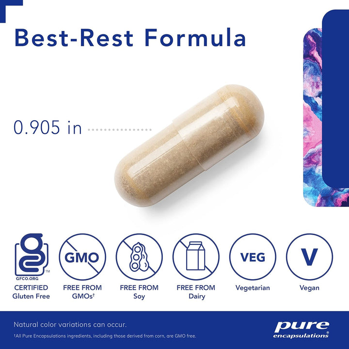Pure Encapsulations Best Rest Formula Supports Relaxation Sleep 60 Capsules
