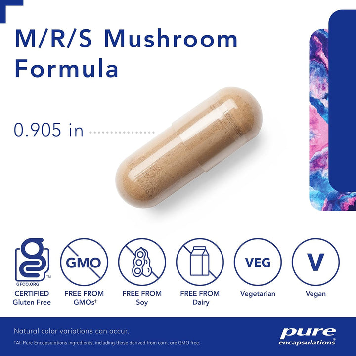 Pure Encapsulations MRS Mushroom Formula Supports Immune System Health 120 Caps