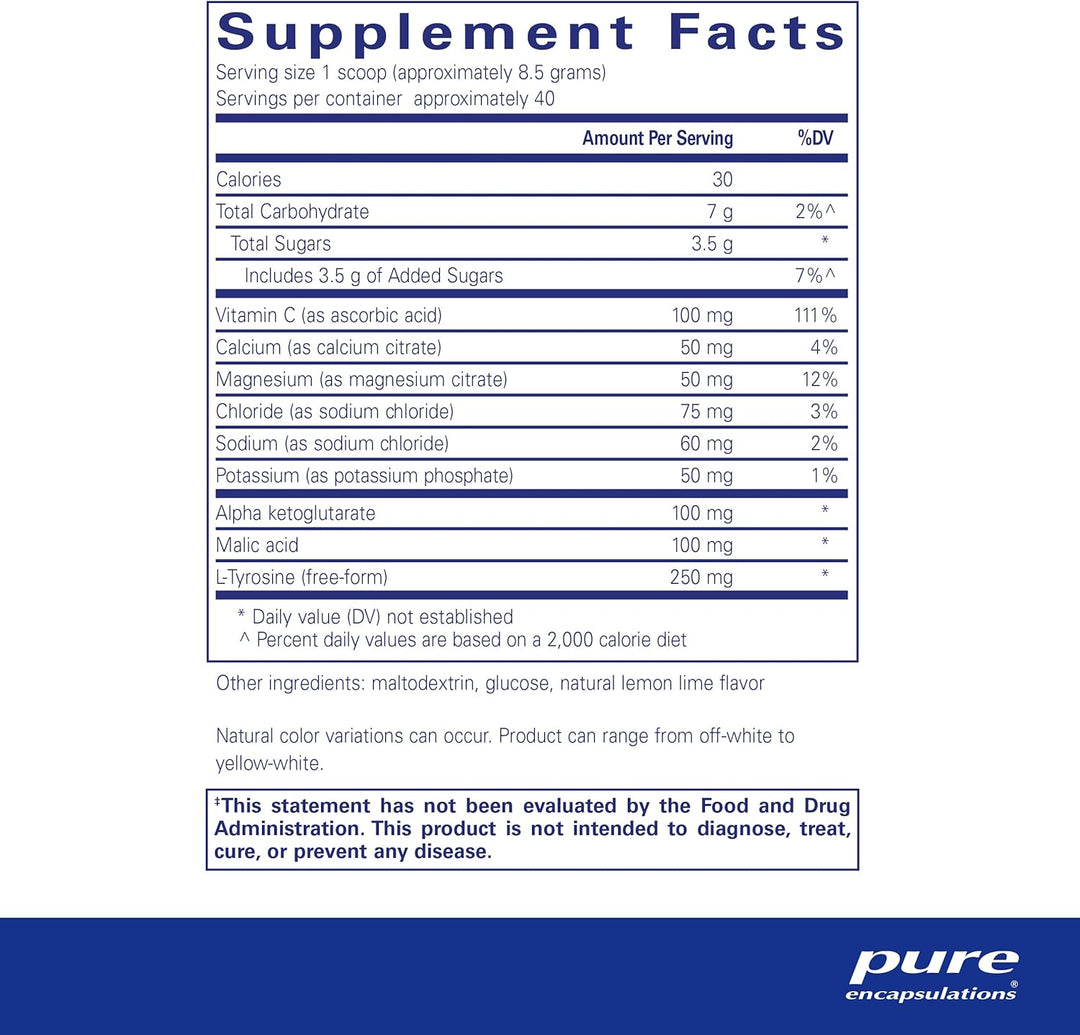 Pure Encapsulations Electrolyte Energy Formula Supports Hydration Stamina 340 g