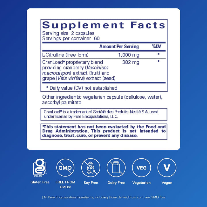 Pure Encapsulations Nitric Oxide Ultra Supports Healthy Blood Flow 120 Capsules