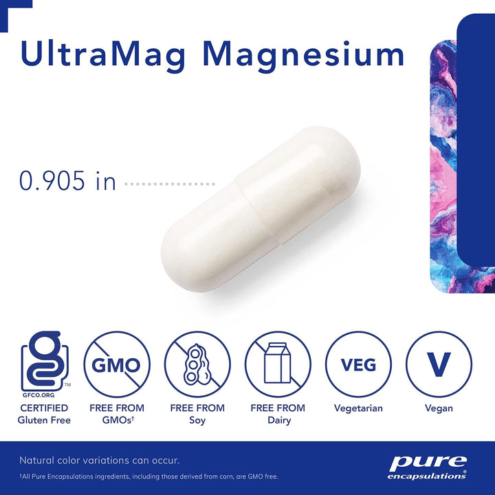 Pure Encapsulations UltraMag Magnesium Supports Bone and Muscle Health 120 Caps