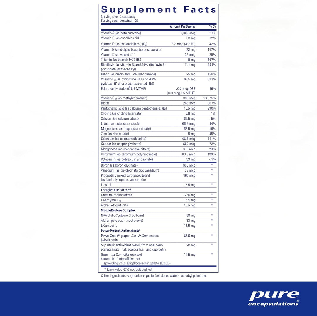 Pure Encapsulations Athletic Nutrients Supports Exercise Performance 180 Capsules