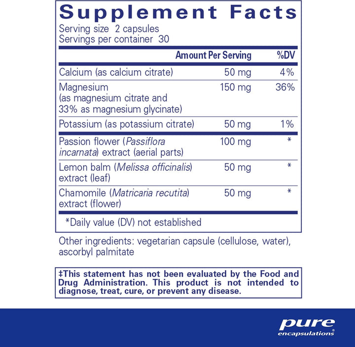 Pure Encapsulations Muscle Cramp Tension Formula Supports Relaxation 60 Capsules