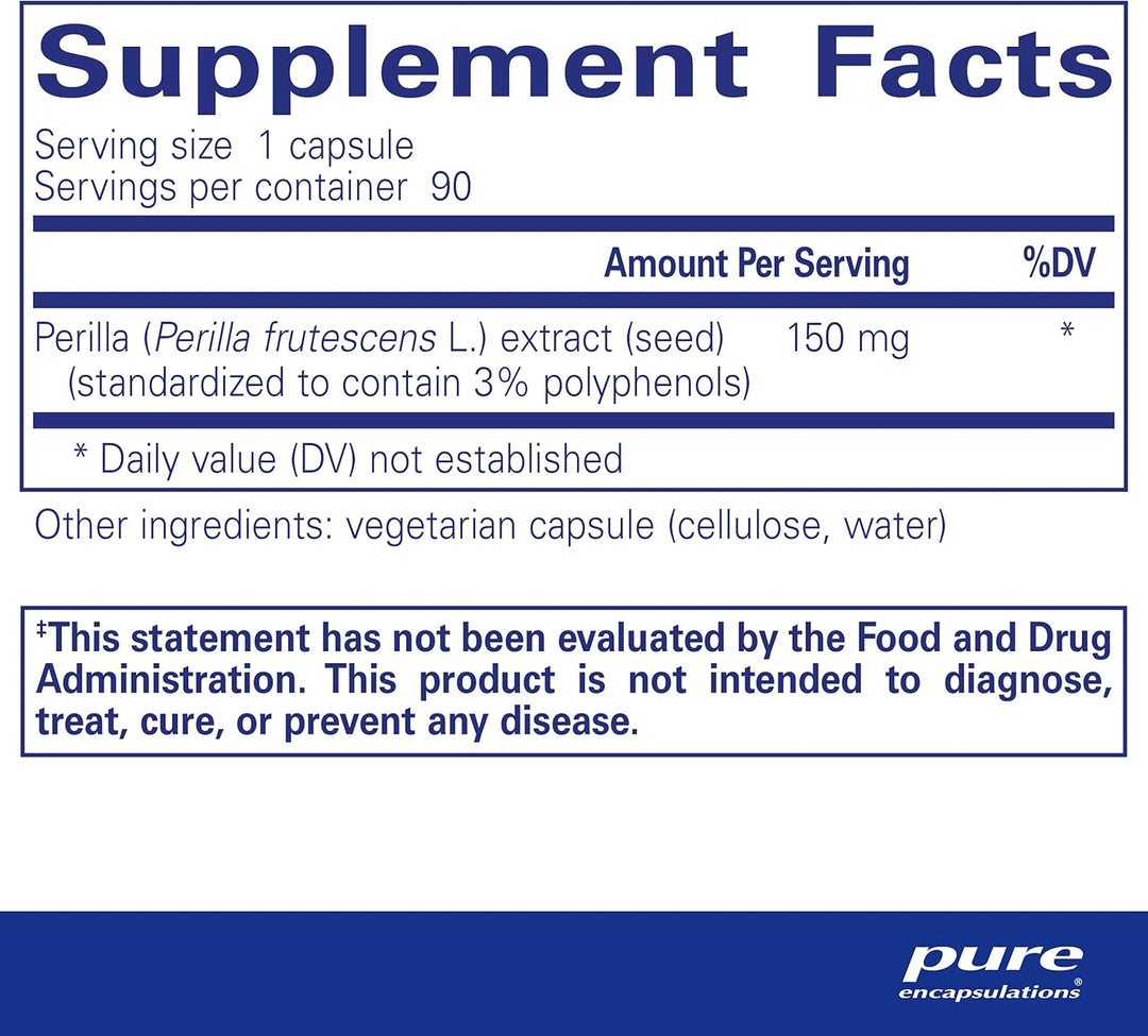 Pure Encapsulations Perilla Extract Supports Mucosal Health 90 Capsules