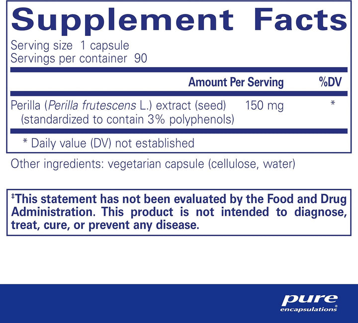 Pure Encapsulations Perilla Extract Supports Mucosal Health 90 Capsules