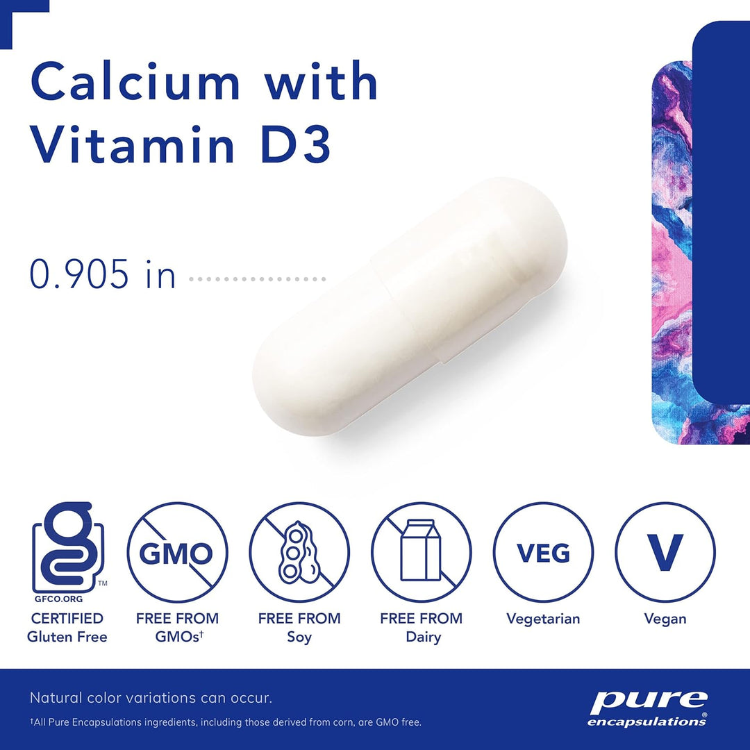 Pure Encapsulations Calcium D3 Supports Bone Heart Colon Health Balance 180 Caps