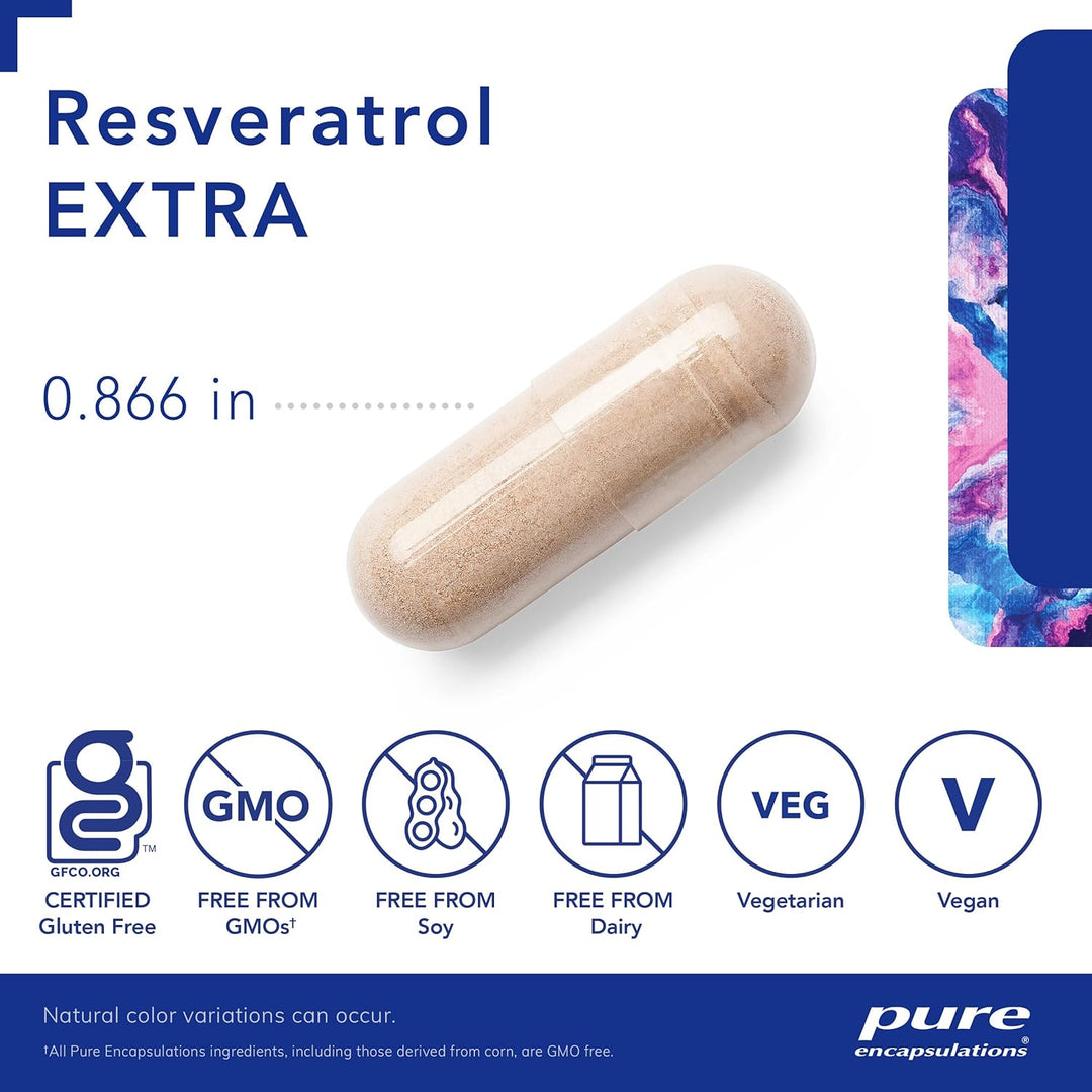 Pure Encapsulations Resveratrol EXTRA Supports Cellular Health 60 Capsules
