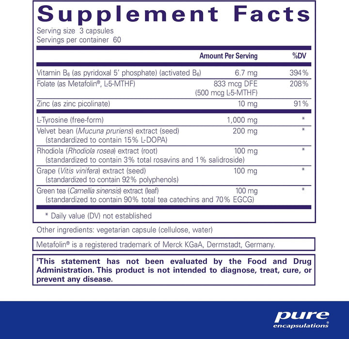 Pure Encapsulations DopaPlus Brain Support Supplement 180 Capsules