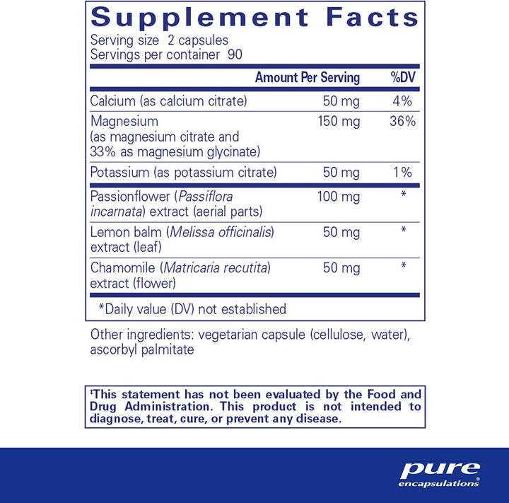 Pure Encapsulations Muscle Cramp Tension Formula Supports Relaxation 180 Caps