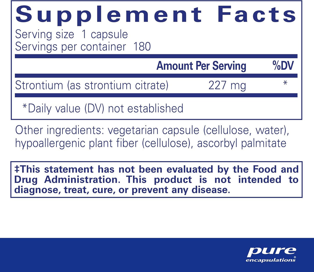Pure Encapsulations Strontium Citrate Supports Bone Strength Health 180 Capsules