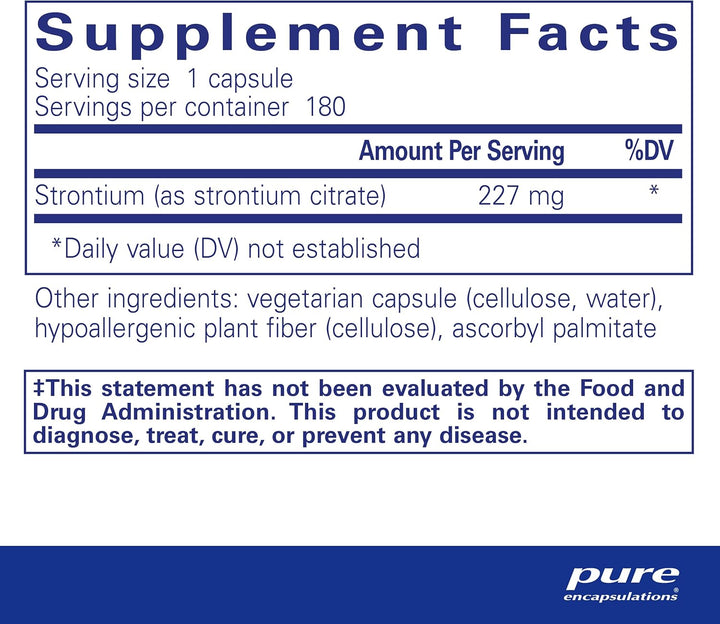 Pure Encapsulations Strontium Citrate Supports Bone Strength Health 180 Capsules