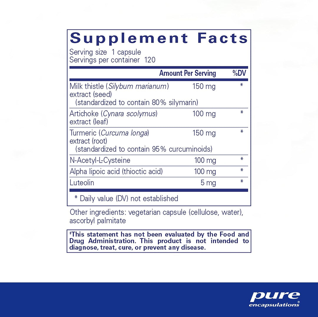 Pure Encapsulations LVR Formula Supplement Supports Liver Health 120 Capsules