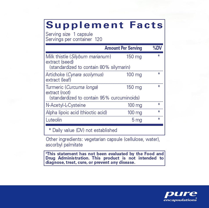 Pure Encapsulations LVR Formula Supplement Supports Liver Health 120 Capsules