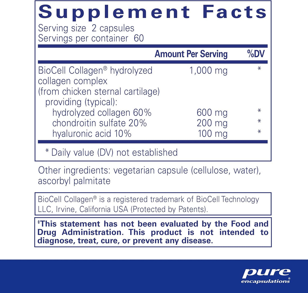 Pure Encapsulations Collagen JS For Skin Joint Mobility Support 120 Capsules