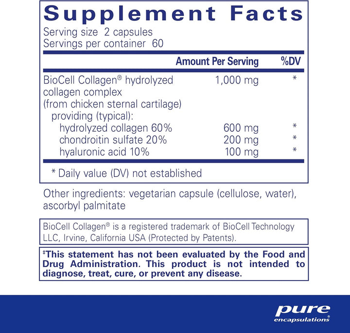 Pure Encapsulations Collagen JS For Skin Joint Mobility Support 120 Capsules
