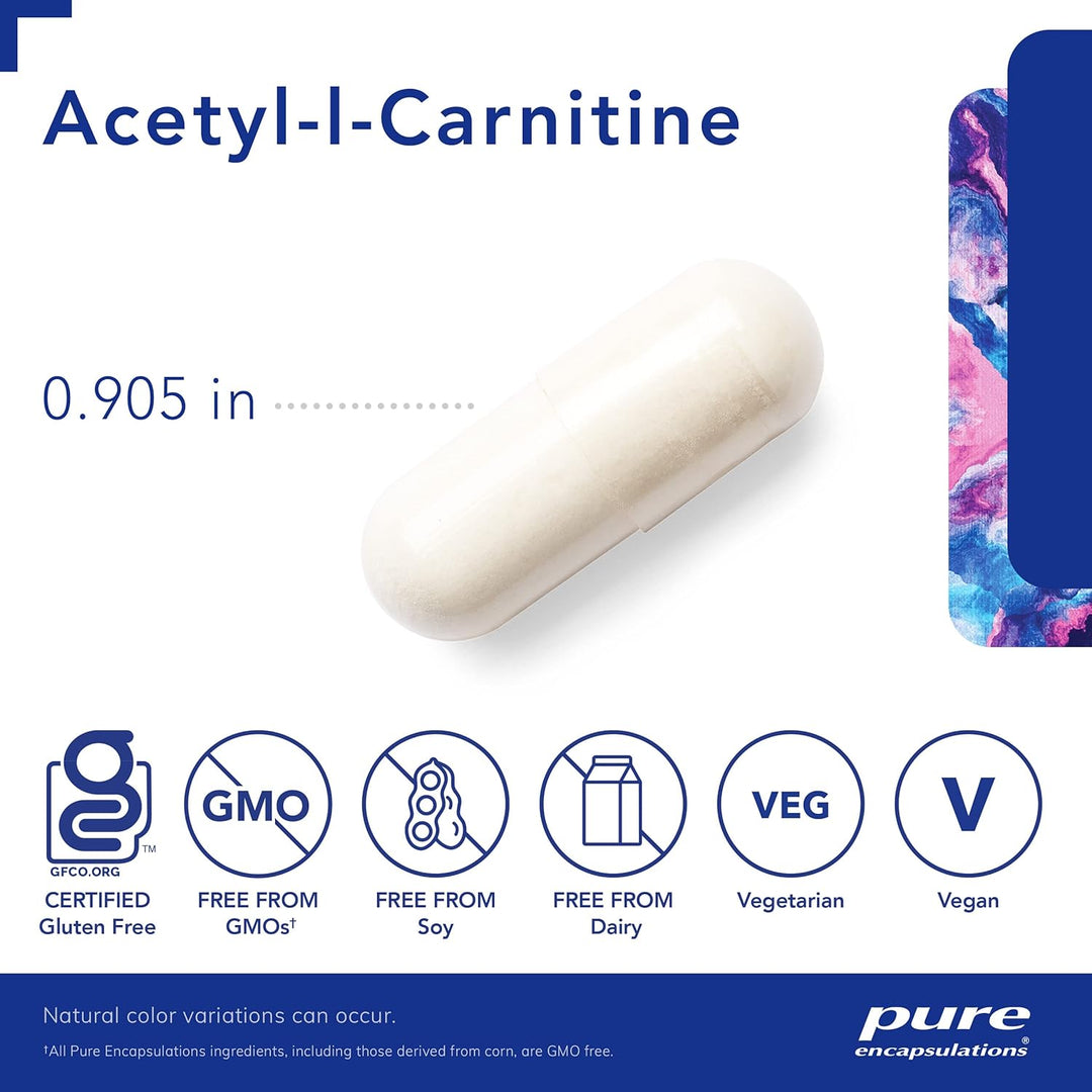 Pure Encapsulations Acetyl L Carnitine Supports Memory Focus Brain Health 60 Caps