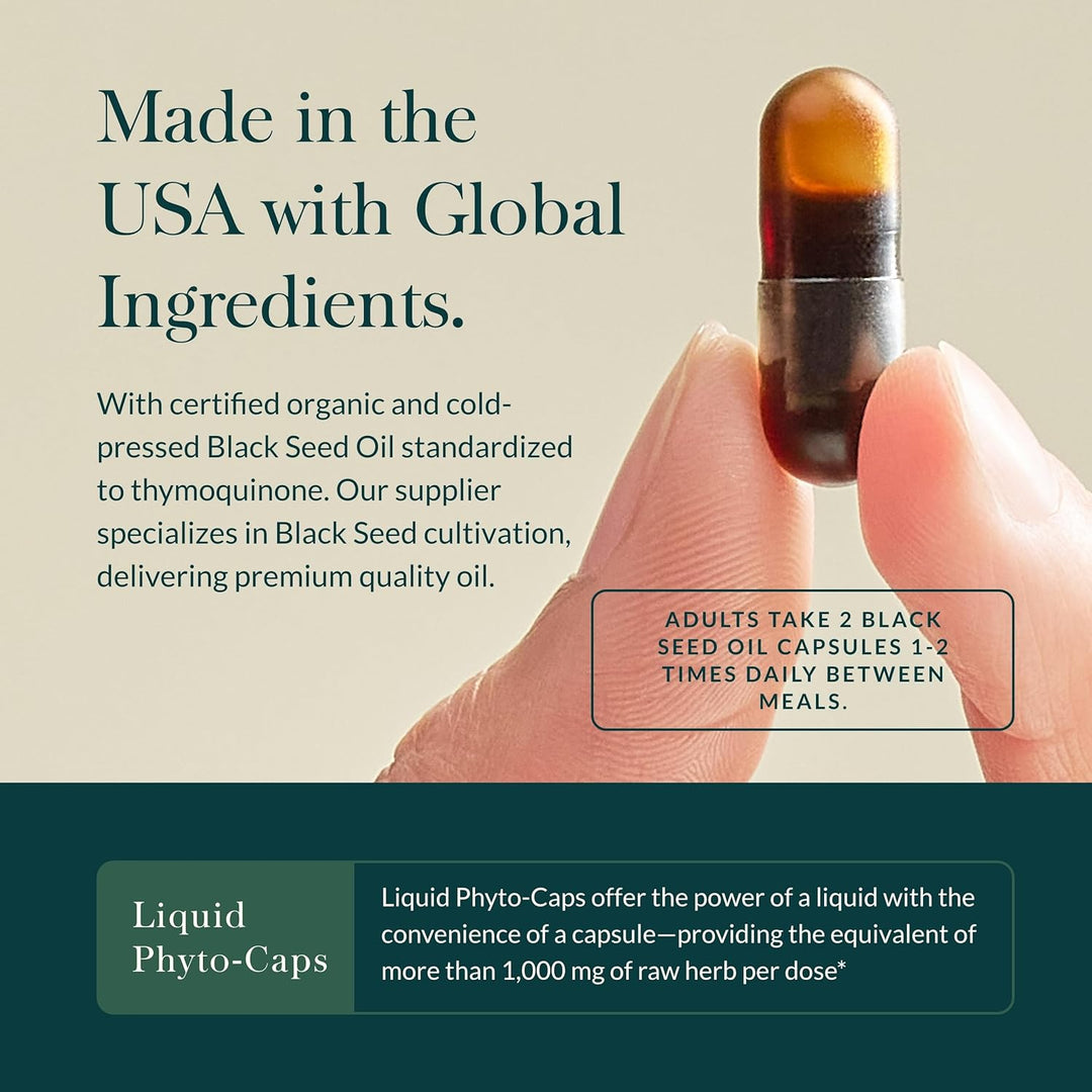 Gaia Black Seed Oil 60 Vegan Liquid Phyto Caps Digestive Immune Support