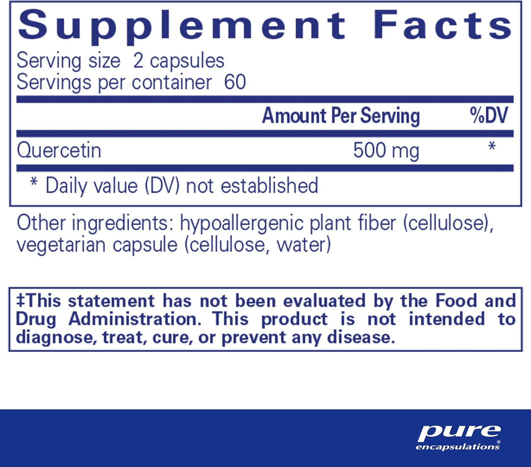 Pure Encapsulations Quercetin 250mg Supports Immune Heart Health 120 Capsules