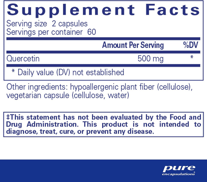 Pure Encapsulations Quercetin 250mg Supports Immune Heart Health 120 Capsules