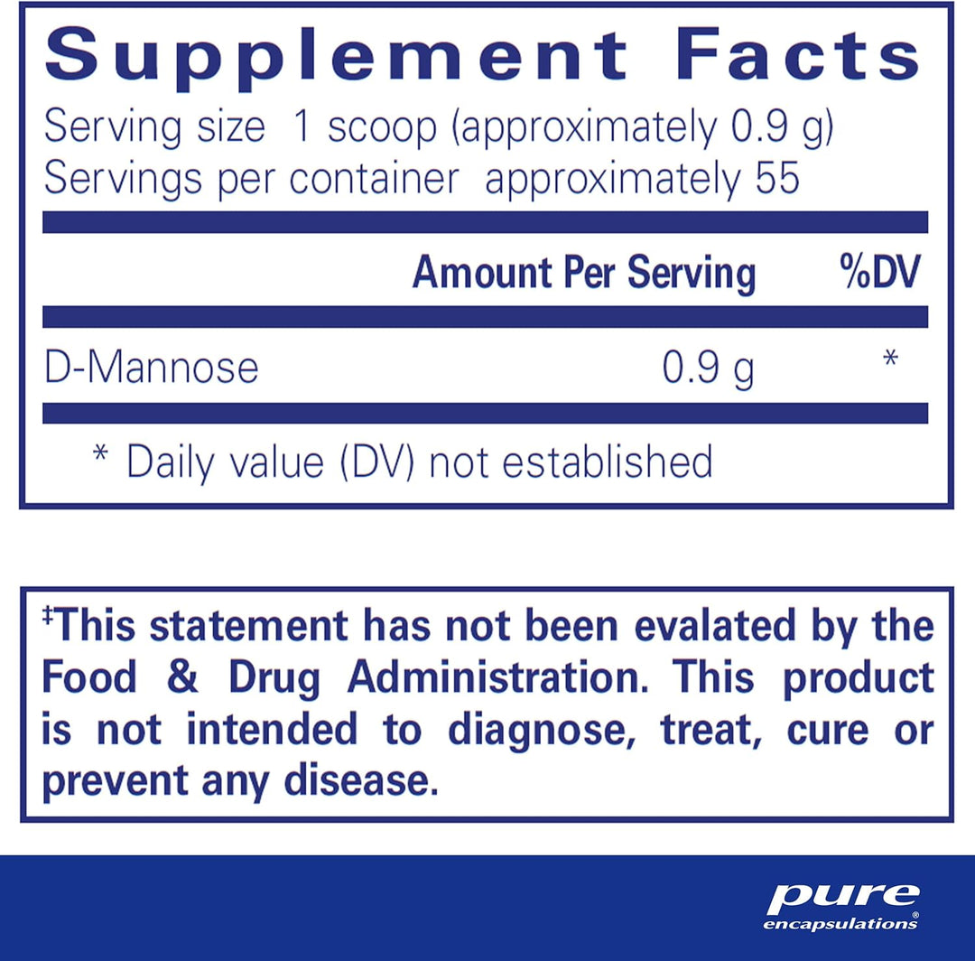 Pure Encapsulations D-Mannose Powder Urinary Tract and Bladder Health 50 g