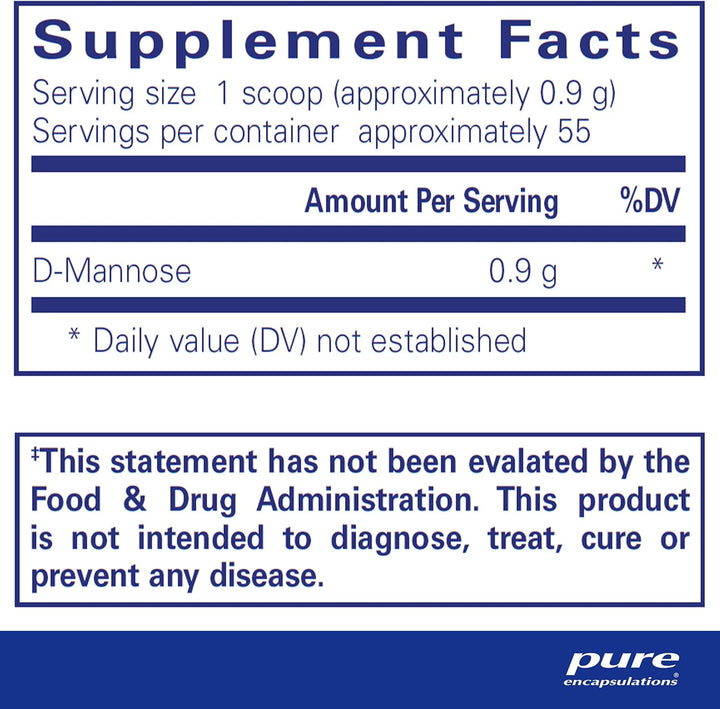 Pure Encapsulations D-Mannose Powder Urinary Tract and Bladder Health 50 g