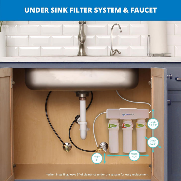 Aquasana AQ-5300+.62 Under Sink Water Filter 3 Stage Oil-Rubbed Bronze Faucet