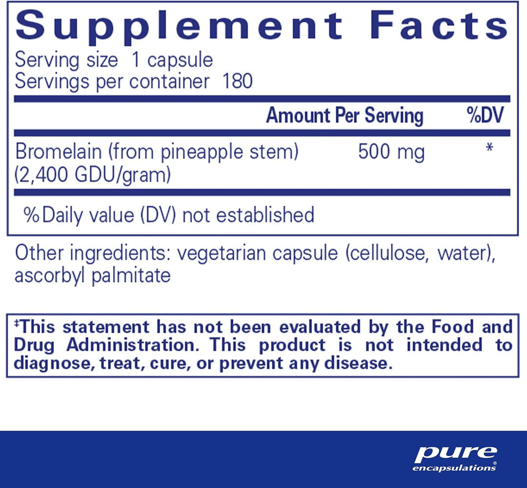 Pure Encapsulations Bromelain 2400 Supports Joints and Muscles 180 Capsules