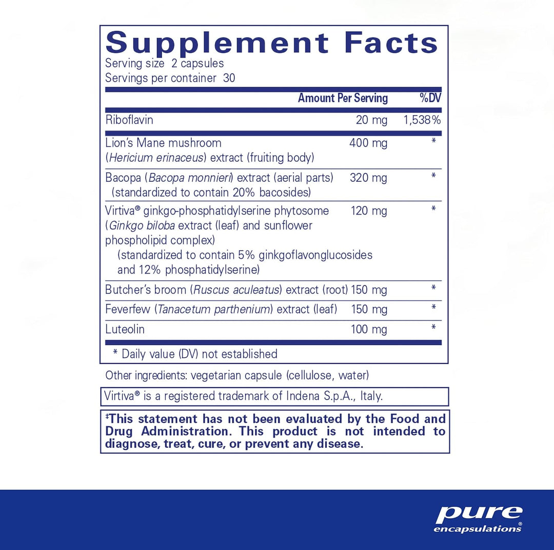 Pure Encapsulations Brain Reset Supports Mental Clarity Supplement 60 Capsules