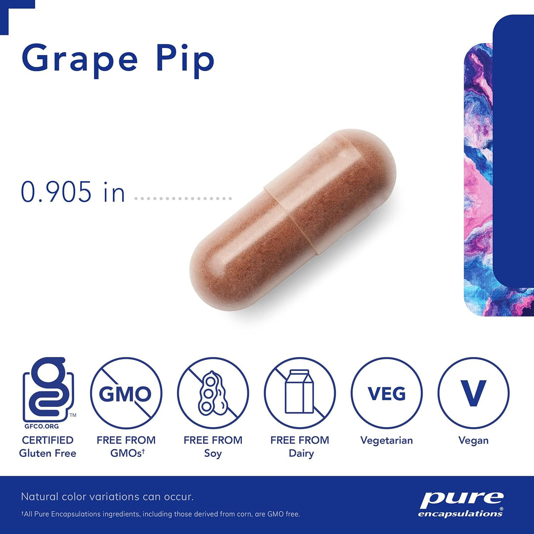Pure Encapsulations Grape Pip 500 mg Supports Vascular Function 120 Capsules