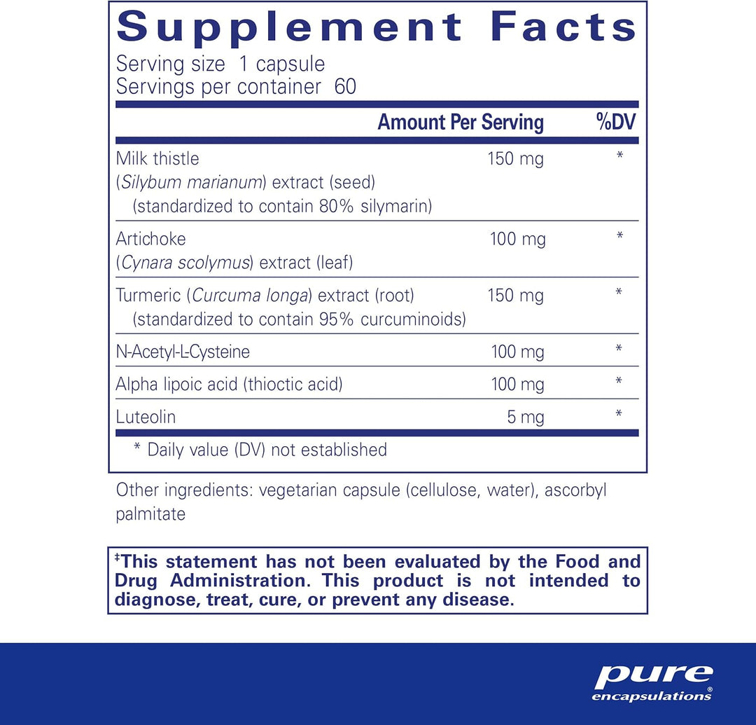 Pure Encapsulations LVR Formula Supplement Supports Liver Health 60 Capsules