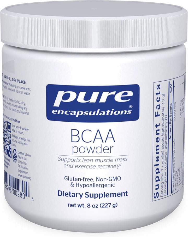 Pure Encapsulations BCAA Powder Muscle Function Support Supplement 8 Ounces.
