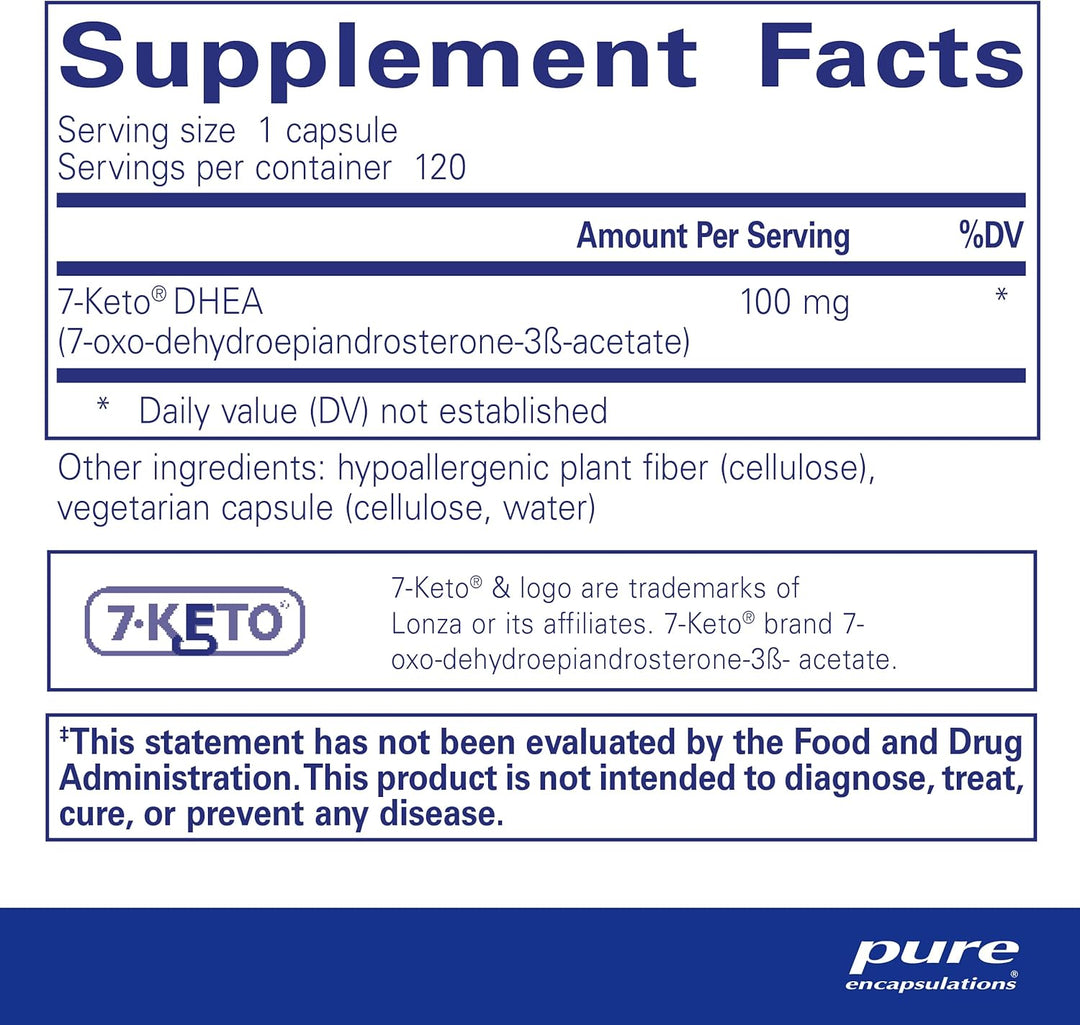 Pure Encapsulations 7 Keto DHEA For Metabolism Body Composition Support 120 Caps