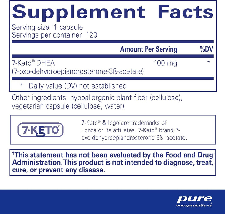Pure Encapsulations 7 Keto DHEA For Metabolism Body Composition Support 120 Caps